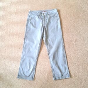 Santana Jeans Cropped Denim Grey Jean Capri Size 8 Straight Leg